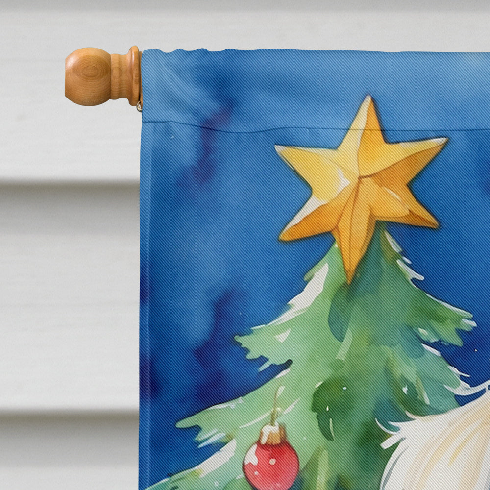Maltese Christmas Reindeer House Flag 28x40 Porch Sleeve Pole Decorative Outside Yard Banner Artwork Wall Hanging, Polyester