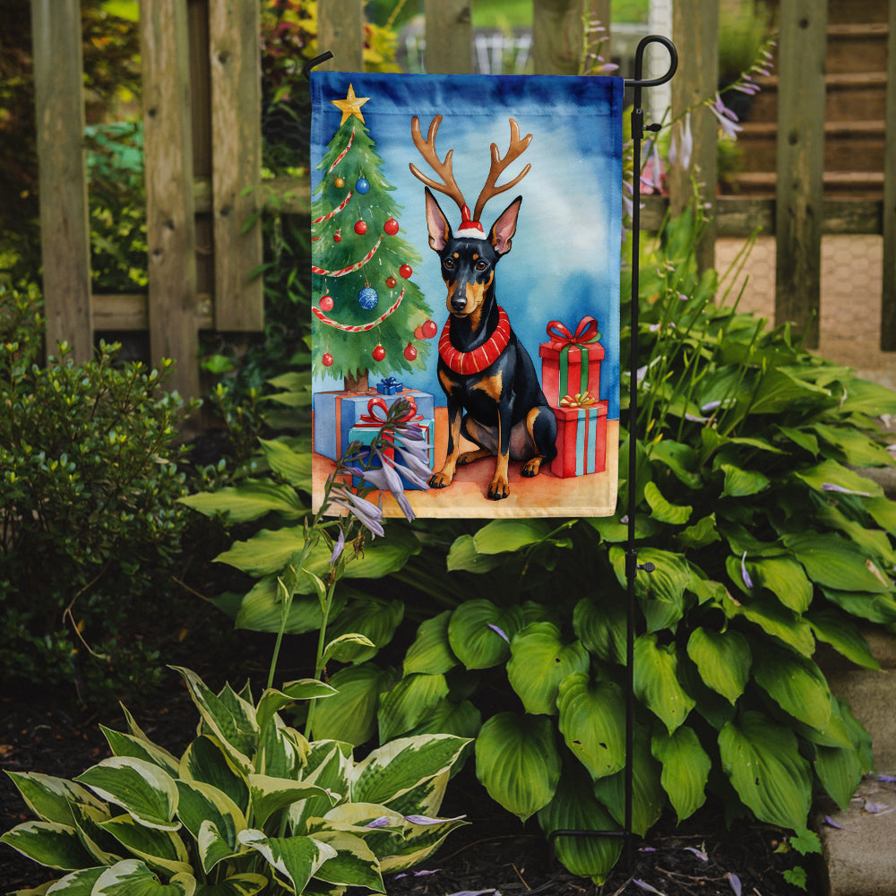 Manchester Terrier Christmas Reindeer Garden Flag Mailbox Decorative Yard Banner Outside Patio Artwork for Flower Beds, Garden Size, Multicolor