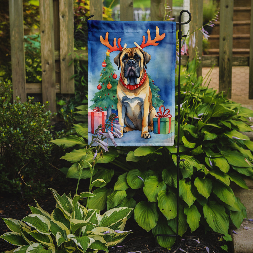 Mastiff Christmas Reindeer Garden Flag Mailbox Decorative Yard Banner Outside Patio Artwork for Flower Beds, Garden Size, Multicolor