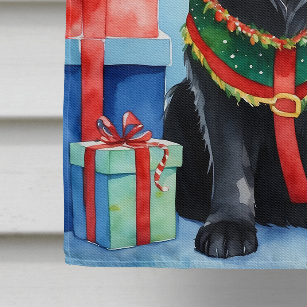 Newfoundland Christmas Reindeer House Flag 28x40 Porch Sleeve Pole Decorative Outside Yard Banner Artwork Wall Hanging, Polyester