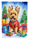Norwich Terrier Christmas Reindeer Garden Flag Mailbox Decorative Yard Banner Outside Patio Artwork for Flower Beds, Garden Size, Multicolor