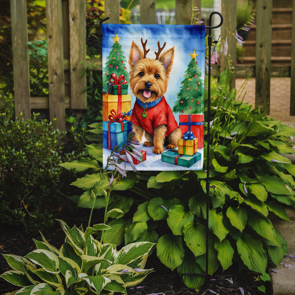 Norwich Terrier Christmas Reindeer Garden Flag Mailbox Decorative Yard Banner Outside Patio Artwork for Flower Beds, Garden Size, Multicolor
