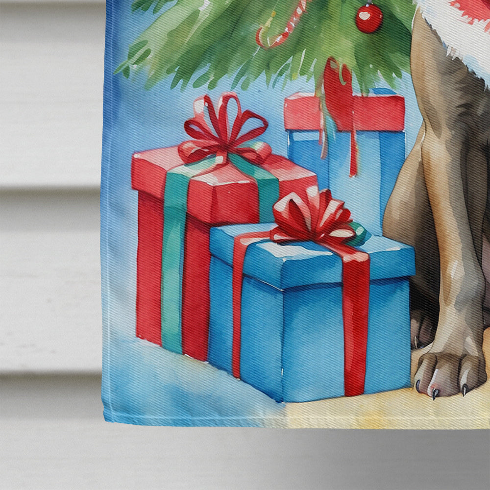 Pit Bull Terrier Christmas Reindeer House Flag 28x40 Porch Sleeve Pole Decorative Outside Yard Banner Artwork Wall Hanging, Polyester