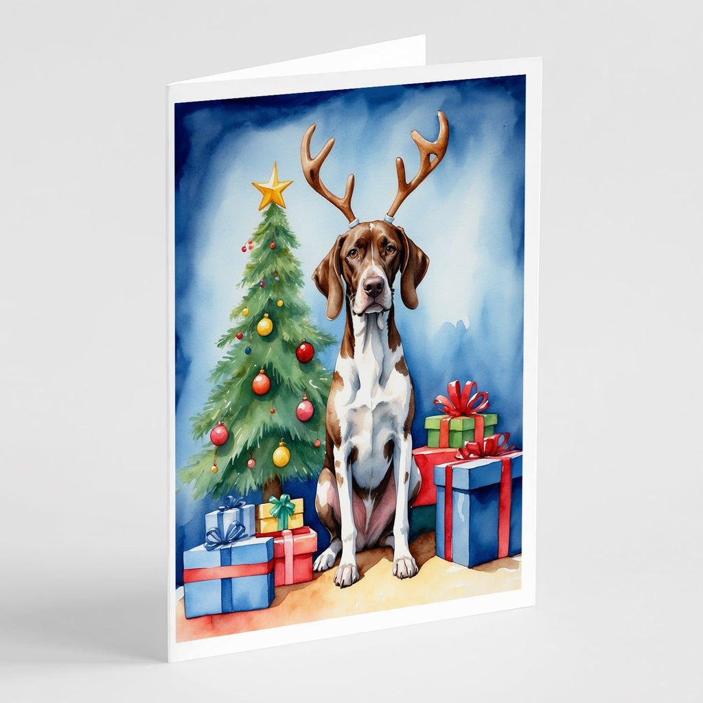 Pointer Christmas Reindeer Greeting Cards Pack of 8 Blank Cards with Envelopes Whimsical A7 Size 5x7