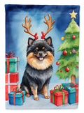 Pomeranian Christmas Reindeer Garden Flag Mailbox Decorative Yard Banner Outside Patio Artwork for Flower Beds, Garden Size, Multicolor