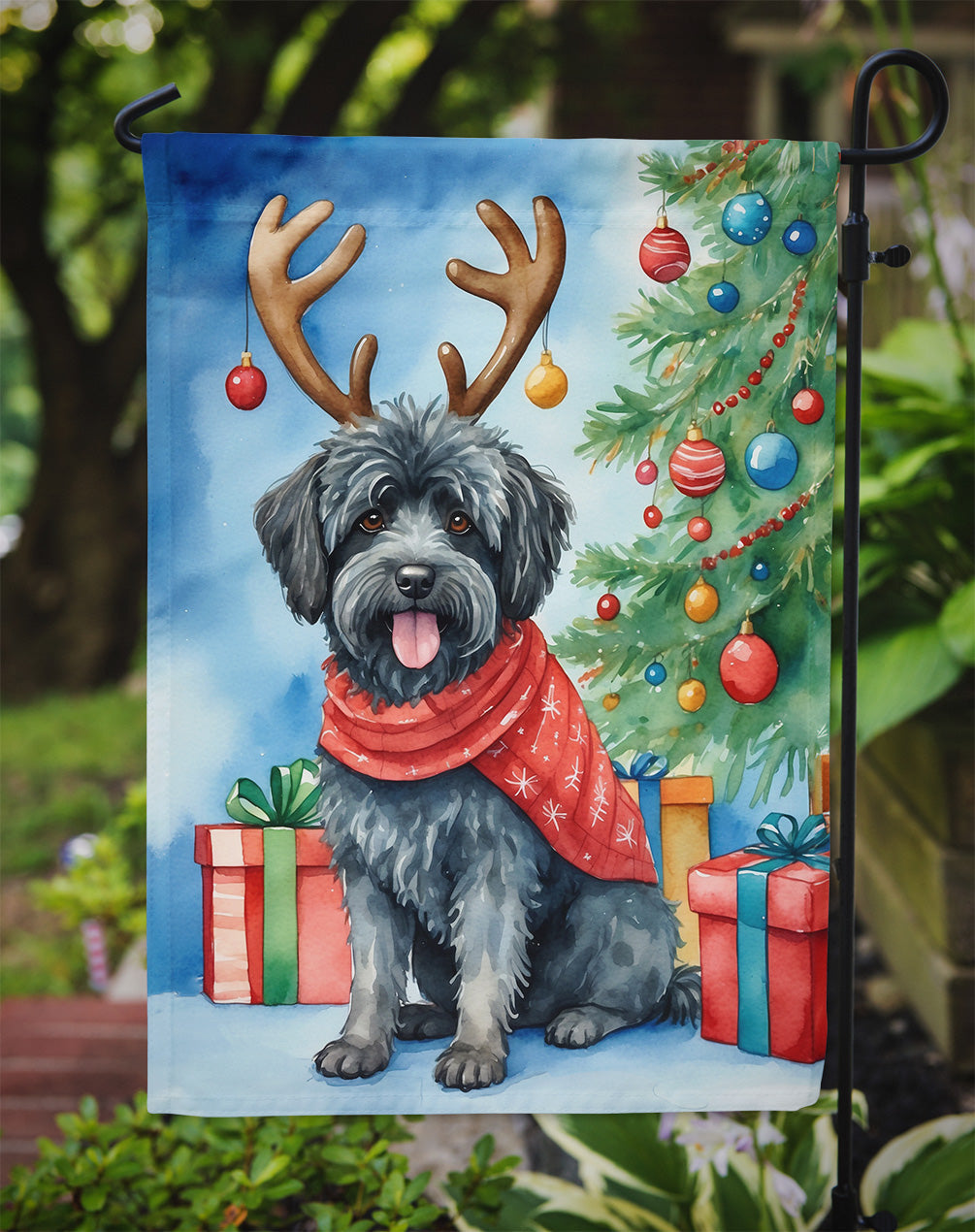 Puli Christmas Reindeer Garden Flag Mailbox Decorative Yard Banner Outside Patio Artwork for Flower Beds, Garden Size, Multicolor