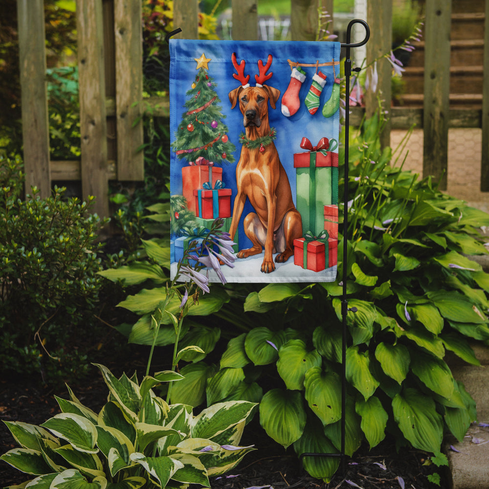 Rhodesian Ridgeback Christmas Reindeer Garden Flag Mailbox Decorative Yard Banner Outside Patio Artwork for Flower Beds, Garden Size, Multicolor