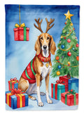 Saluki Christmas Reindeer House Flag 28x40 Porch Sleeve Pole Decorative Outside Yard Banner Artwork Wall Hanging, Polyester