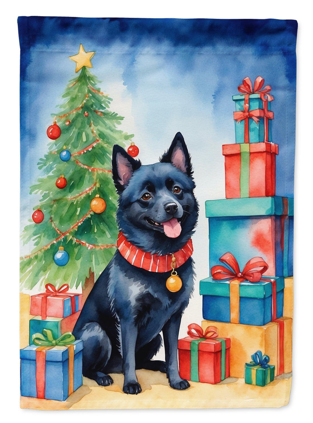 Schipperke Christmas Reindeer Garden Flag Mailbox Decorative Yard Banner Outside Patio Artwork for Flower Beds, Garden Size, Multicolor