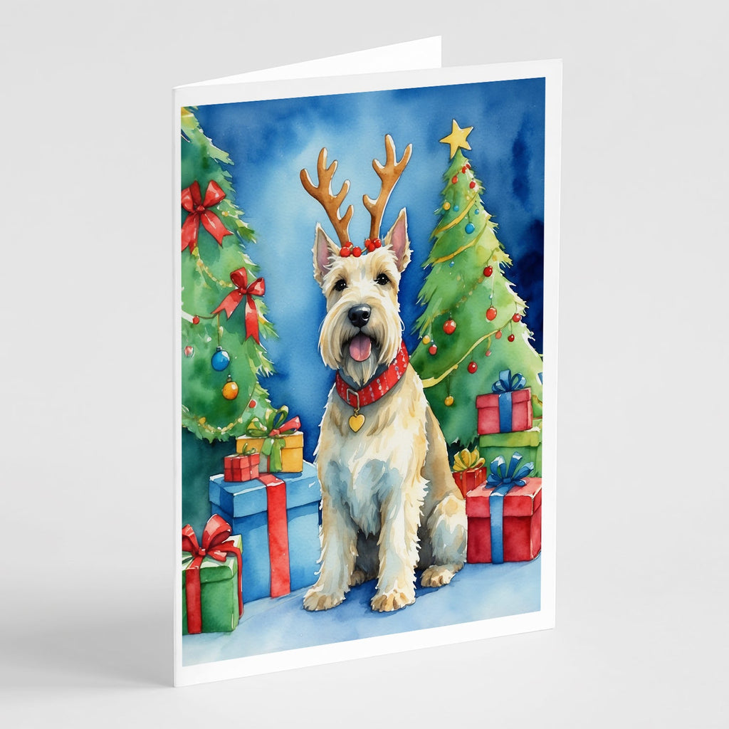 Scottish Terrier Christmas Reindeer Greeting Cards Pack of 8 Blank Cards with Envelopes Whimsical A7 Size 5x7