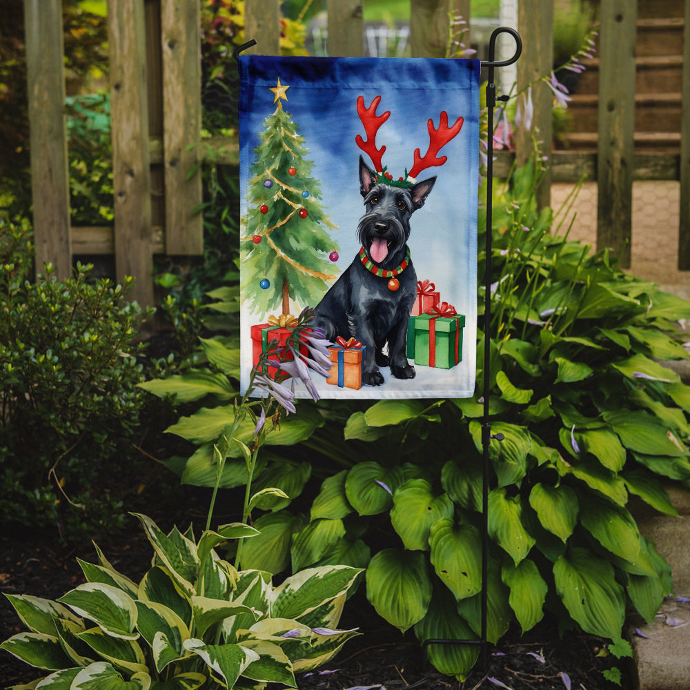 Scottish Terrier Christmas Reindeer Garden Flag Mailbox Decorative Yard Banner Outside Patio Artwork for Flower Beds, Garden Size, Multicolor