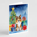 Sheltie Christmas Reindeer Greeting Cards Pack of 8 Blank Cards with Envelopes Whimsical A7 Size 5x7