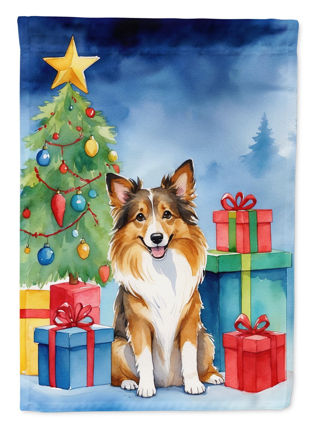 Sheltie Christmas Reindeer Garden Flag Mailbox Decorative Yard Banner Outside Patio Artwork for Flower Beds, Garden Size, Multicolor