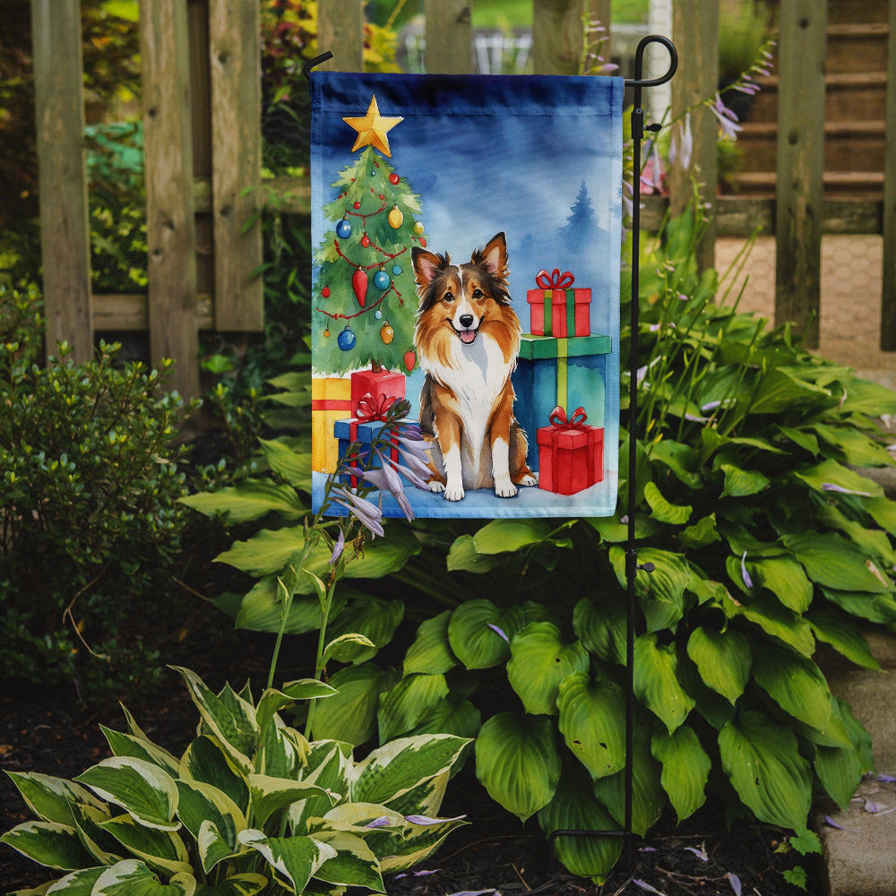 Sheltie Christmas Reindeer Garden Flag Mailbox Decorative Yard Banner Outside Patio Artwork for Flower Beds, Garden Size, Multicolor