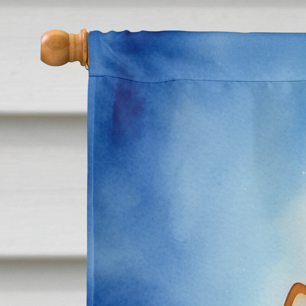 Shiba Inu Christmas Reindeer House Flag 28x40 Porch Sleeve Pole Decorative Outside Yard Banner Artwork Wall Hanging, Polyester