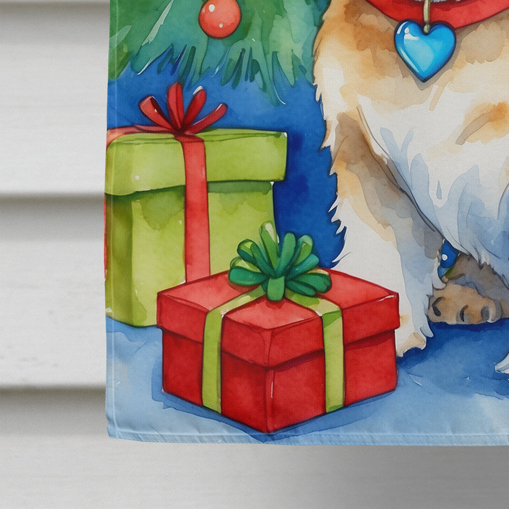 Shih Tzu Christmas Reindeer House Flag 28x40 Porch Sleeve Pole Decorative Outside Yard Banner Artwork Wall Hanging, Polyester