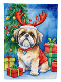 Shih Tzu Christmas Reindeer Garden Flag Mailbox Decorative Yard Banner Outside Patio Artwork for Flower Beds, Garden Size, Multicolor