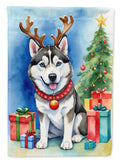 Siberian Husky Christmas Reindeer Garden Flag Mailbox Decorative Yard Banner Outside Patio Artwork for Flower Beds, Garden Size, Multicolor