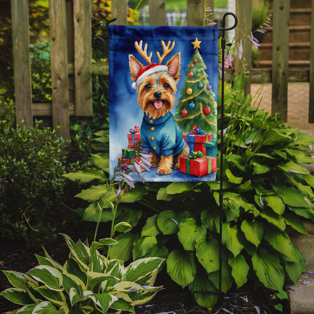 Silky Terrier Christmas Reindeer Garden Flag Mailbox Decorative Yard Banner Outside Patio Artwork for Flower Beds, Garden Size, Multicolor
