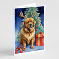 Tibetan Mastiff Christmas Reindeer Greeting Cards Pack of 8 Blank Cards with Envelopes Whimsical A7 Size 5x7