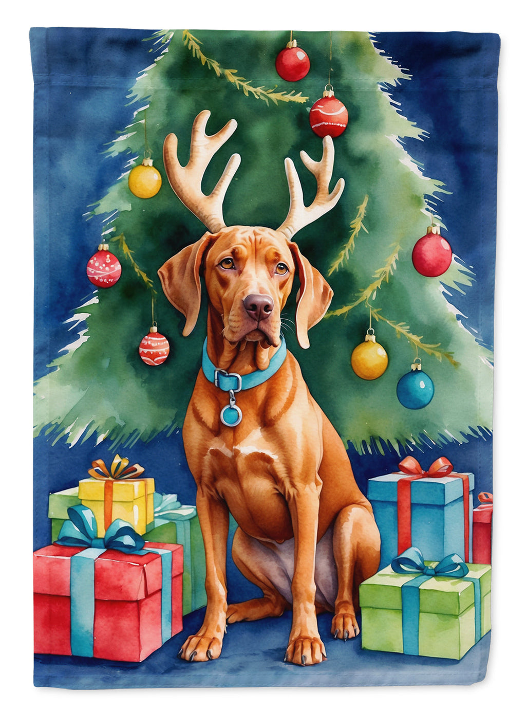Vizsla Christmas Reindeer Garden Flag Mailbox Decorative Yard Banner Outside Patio Artwork for Flower Beds, Garden Size, Multicolor