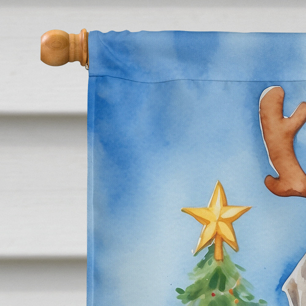 Weimaraner Christmas Reindeer House Flag 28x40 Porch Sleeve Pole Decorative Outside Yard Banner Artwork Wall Hanging, Polyester