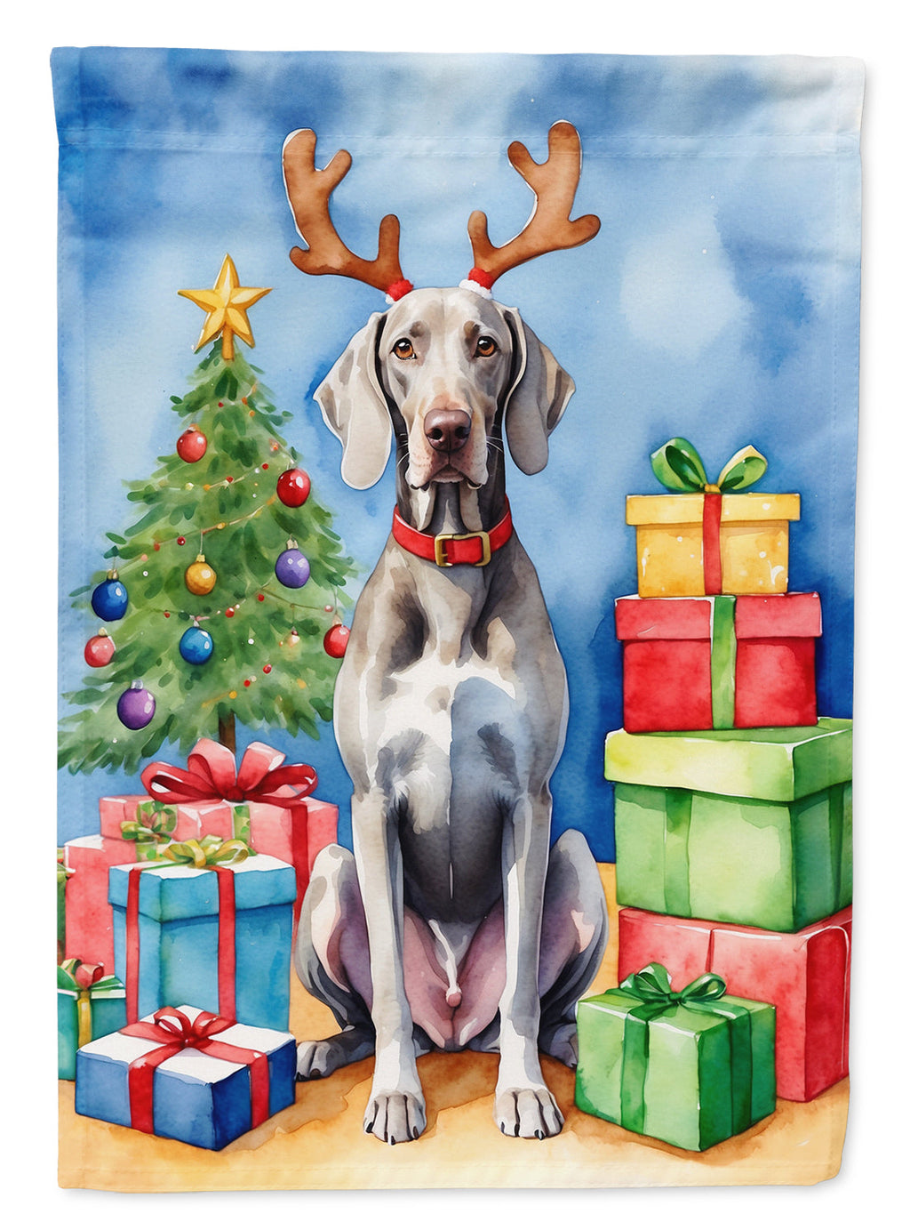 Weimaraner Christmas Reindeer Garden Flag Mailbox Decorative Yard Banner Outside Patio Artwork for Flower Beds, Garden Size, Multicolor