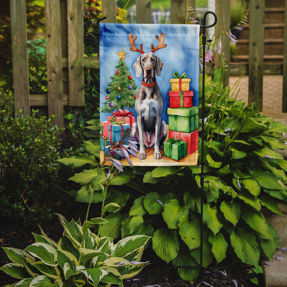 Weimaraner Christmas Reindeer Garden Flag Mailbox Decorative Yard Banner Outside Patio Artwork for Flower Beds, Garden Size, Multicolor