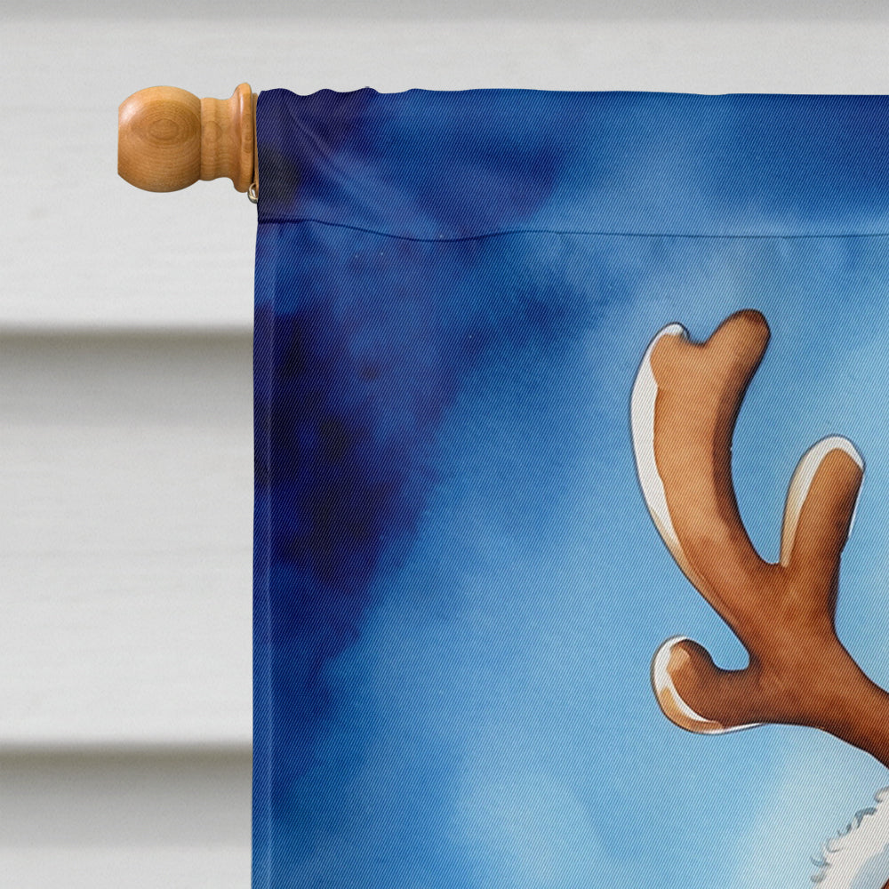 Welsh Springer Spaniel Christmas Reindeer House Flag 28x40 Porch Sleeve Pole Decorative Outside Yard Banner Artwork Wall Hanging, Polyester