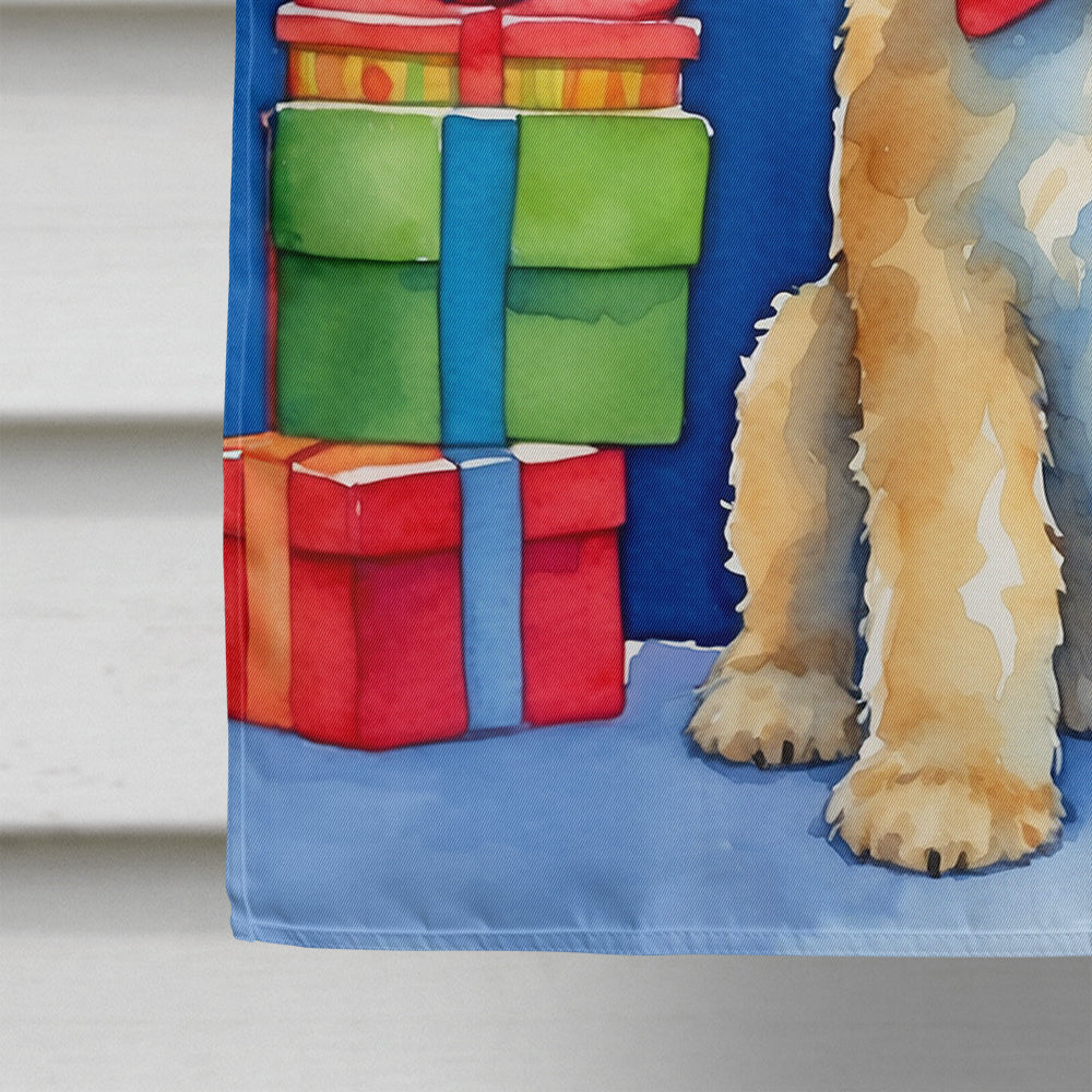 Wheaten Terrier Christmas Reindeer House Flag 28x40 Porch Sleeve Pole Decorative Outside Yard Banner Artwork Wall Hanging, Polyester