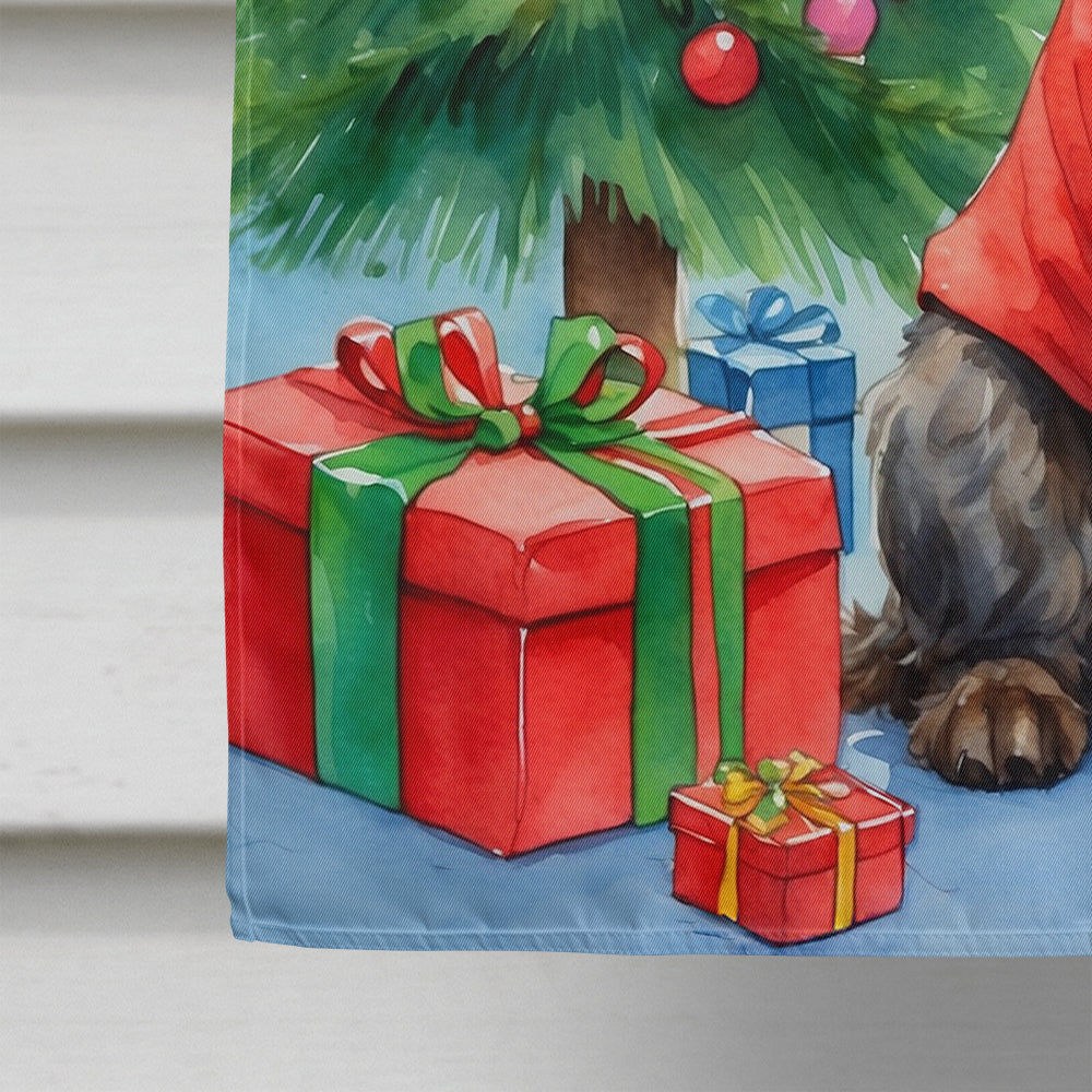 Wirehaired Pointing Griffon Christmas Reindeer House Flag 28x40 Porch Sleeve Pole Decorative Outside Yard Banner Artwork Wall Hanging, Polyester