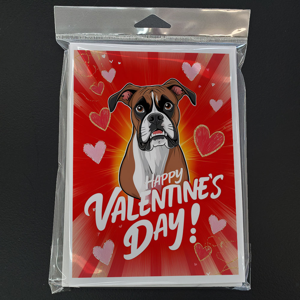 Boxer Happy Valentine's Day Greeting Cards Pack of 8 Blank Cards with Envelopes Whimsical A7 Size 5x7