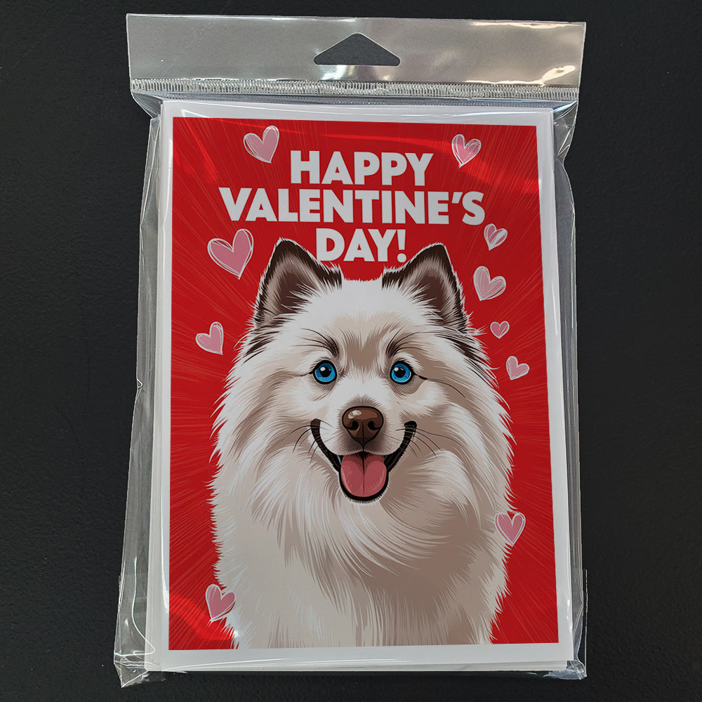 Samoyed Happy Valentine's Day Greeting Cards Pack of 8 Blank Cards with Envelopes Whimsical A7 Size 5x7