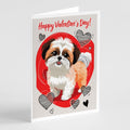 Shih Tzu Happy Valentine's Day Greeting Cards Pack of 8 Blank Cards with Envelopes Whimsical A7 Size 5x7