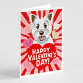 Westie Happy Valentine's Day Greeting Cards Pack of 8 Blank Cards with Envelopes Whimsical A7 Size 5x7