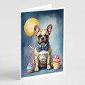 French Bulldog Happy Birthday Greeting Cards Pack of 8 Blank Cards with Envelopes Whimsical A7 Size 5x7