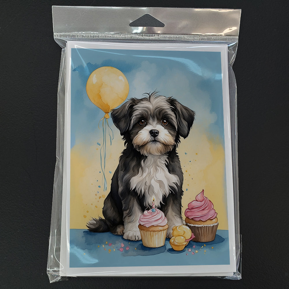 Havanese Happy Birthday Greeting Cards Pack of 8 Blank Cards with Envelopes Whimsical A7 Size 5x7