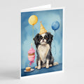 Japanese Chin Happy Birthday Greeting Cards Pack of 8 Blank Cards with Envelopes Whimsical A7 Size 5x7