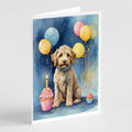 Labradoodle Happy Birthday Greeting Cards Pack of 8 Blank Cards with Envelopes Whimsical A7 Size 5x7