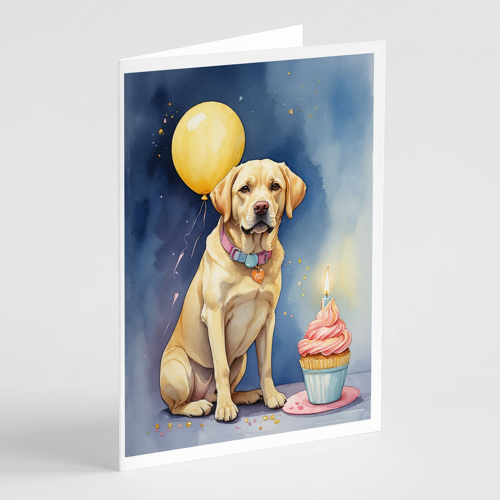Yellow Labrador Retriever Happy Birthday Greeting Cards Pack of 8 Blank Cards with Envelopes Whimsical A7 Size 5x7