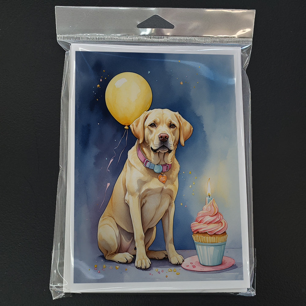 Yellow Labrador Retriever Happy Birthday Greeting Cards Pack of 8 Blank Cards with Envelopes Whimsical A7 Size 5x7