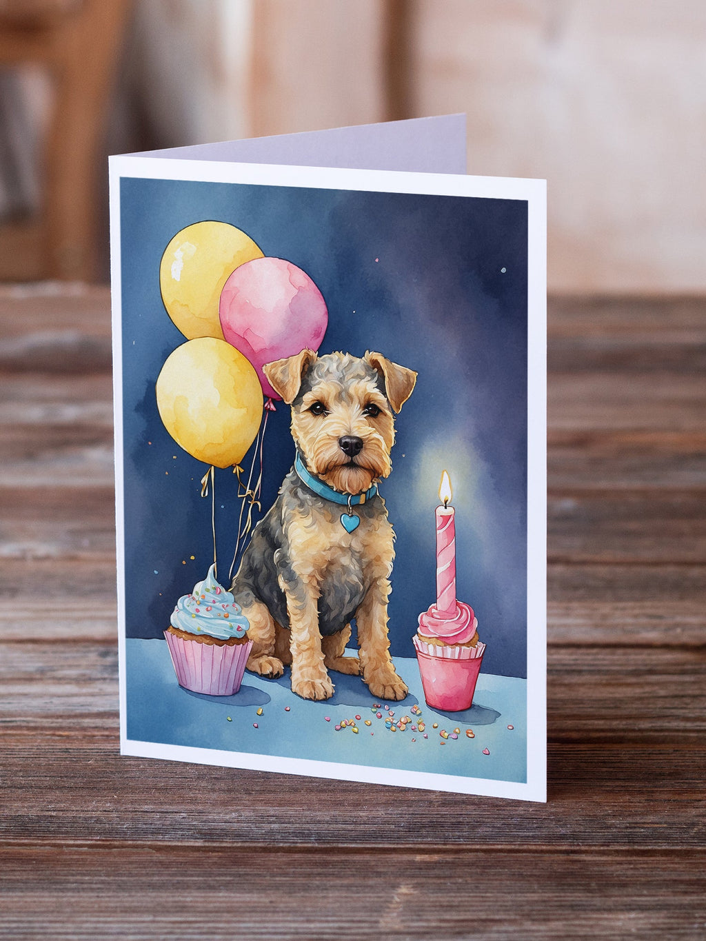 Lakeland Terrier Happy Birthday Greeting Cards Pack of 8 Blank Cards with Envelopes Whimsical A7 Size 5x7