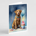 Chesapeake Bay Retriever Happy Birthday Greeting Cards Pack of 8 Blank Cards with Envelopes Whimsical A7 Size 5x7
