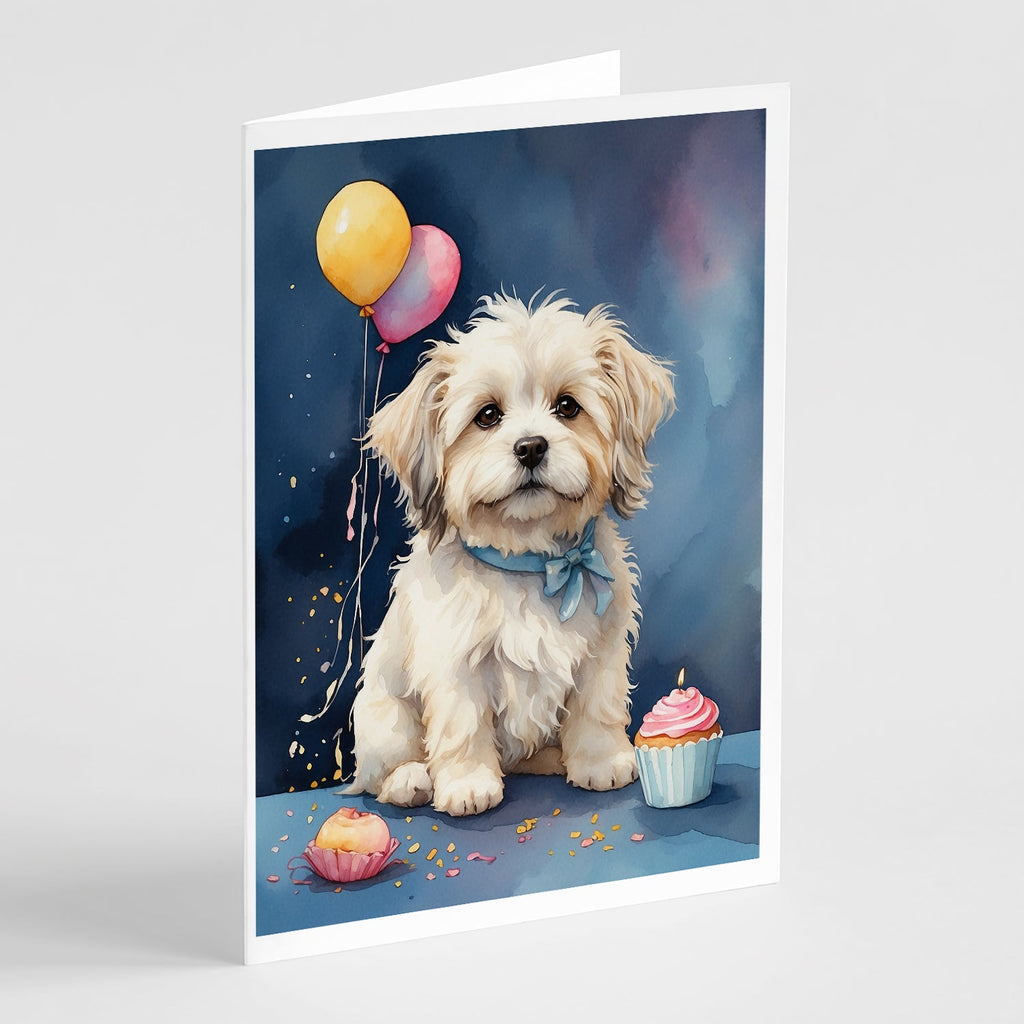 Coton De Tulear Happy Birthday Greeting Cards Pack of 8 Blank Cards with Envelopes Whimsical A7 Size 5x7
