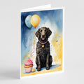 Curly Coated Retriever Happy Birthday Greeting Cards Pack of 8 Blank Cards with Envelopes Whimsical A7 Size 5x7