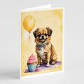 Tibetan Spaniel Happy Birthday Greeting Cards Pack of 8 Blank Cards with Envelopes Whimsical A7 Size 5x7