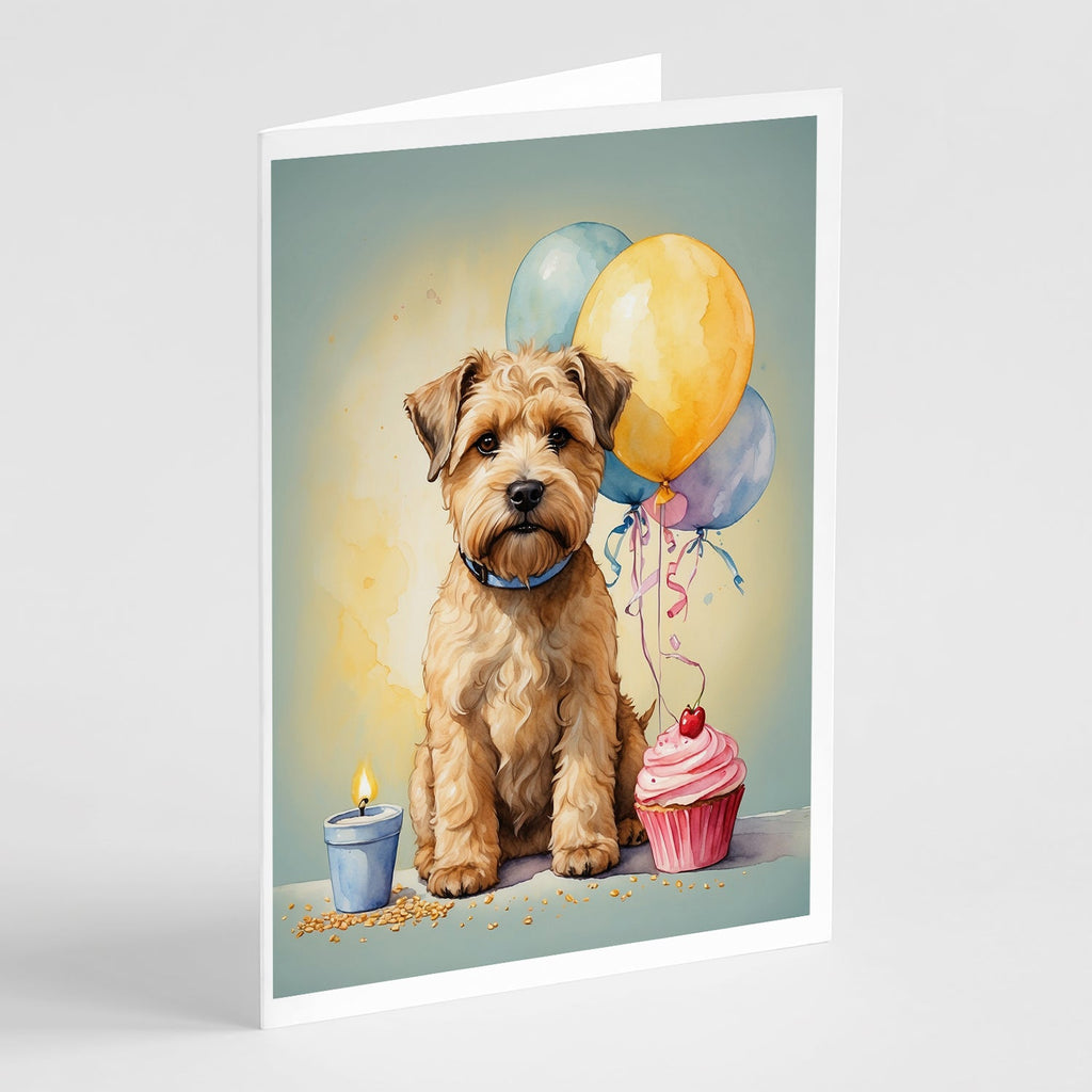 Wheaten Terrier Happy Birthday Greeting Cards Pack of 8 Blank Cards with Envelopes Whimsical A7 Size 5x7
