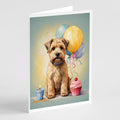 Wheaten Terrier Happy Birthday Greeting Cards Pack of 8 Blank Cards with Envelopes Whimsical A7 Size 5x7