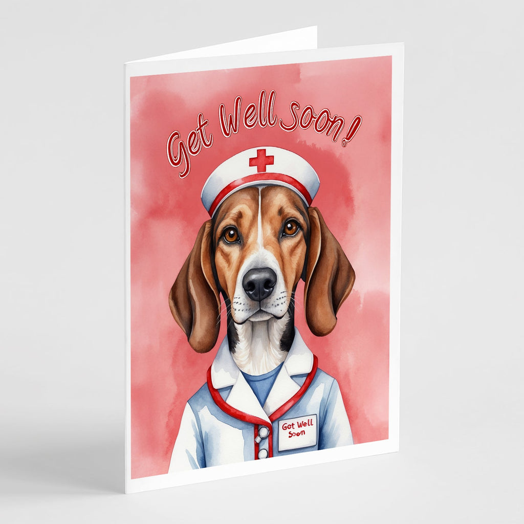 American Foxhound Get Well Soon Greeting Cards Pack of 8 Blank Cards with Envelopes Whimsical A7 Size 5x7