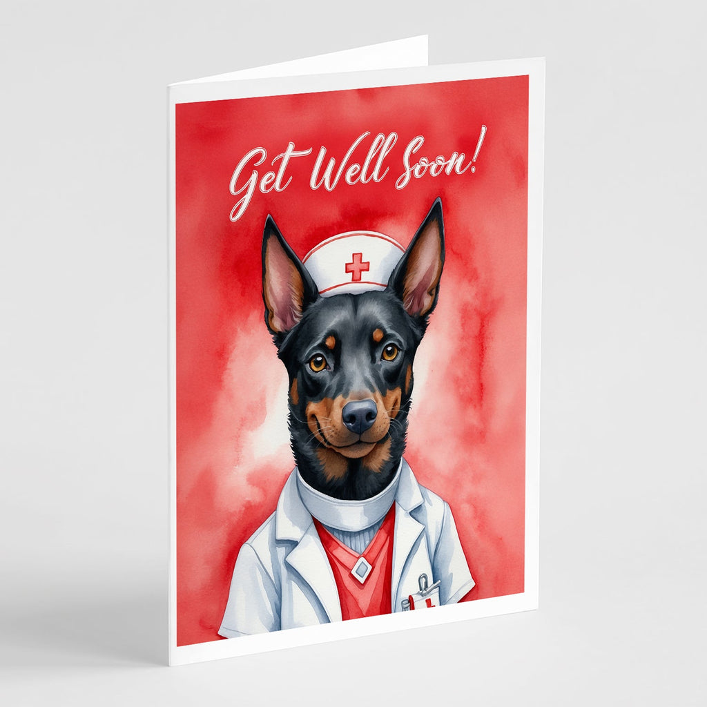 Australian Kelpie Get Well Soon Greeting Cards Pack of 8 Blank Cards with Envelopes Whimsical A7 Size 5x7